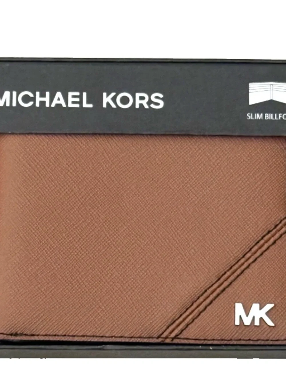 Michael Kors Brown Men’s Slim Leather Wallet with MK Logo